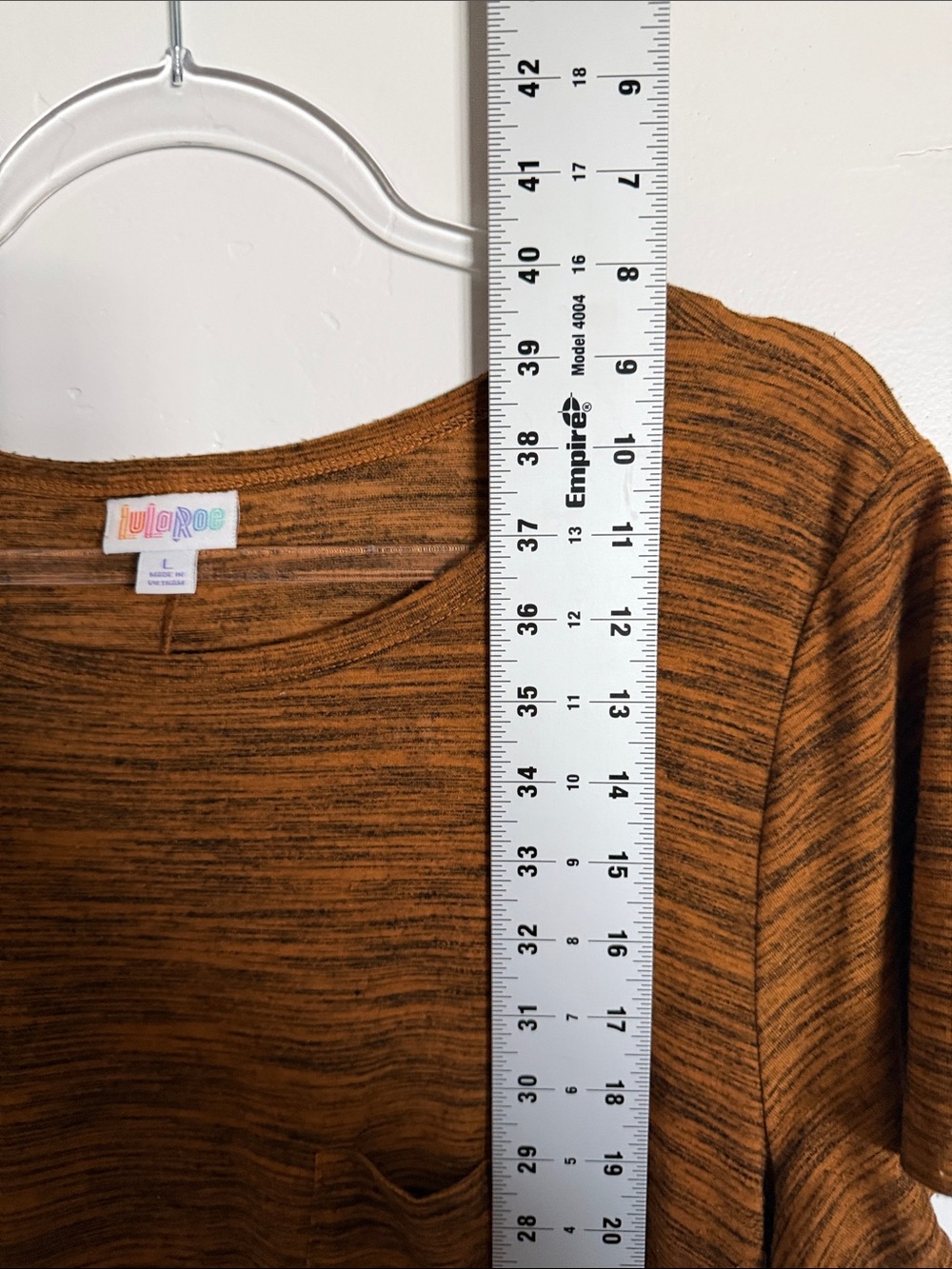 LuLaRoe Midi Pocket Dress in Burnt Orange Heather High-Low Hemline Dress - Picture 8 of 8